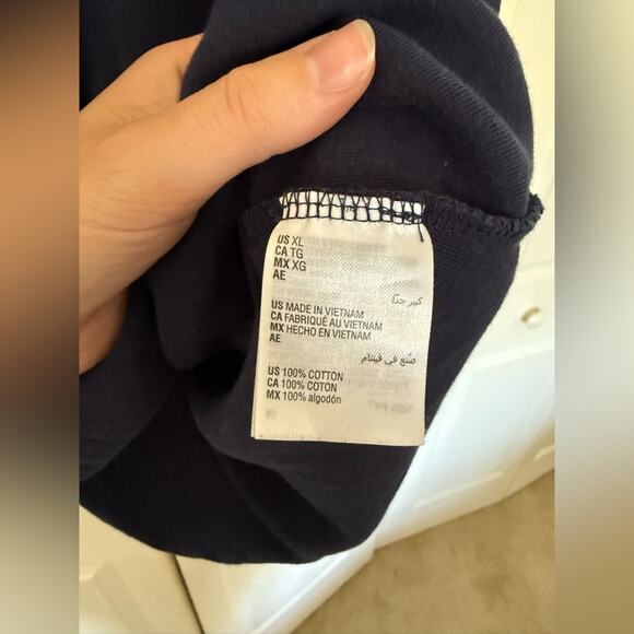 Karen Scott Navy Blue Keyhole Tee 3/4 Sleeves T-Shirt Size XL - Picture 4 of 5